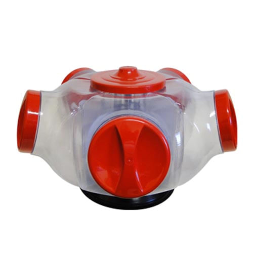 Baleiro Giratorio Plastico 5 Potes Vermelho Globo