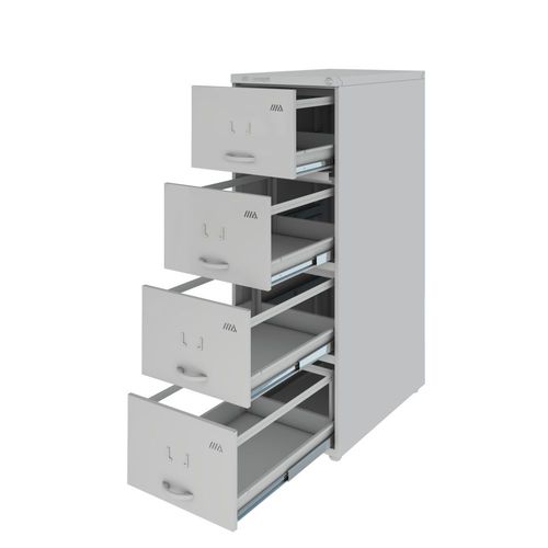 Arquivo Longo Of-04 Gavetas Rolamento 26 Ofl 04lx Cinza Amapa