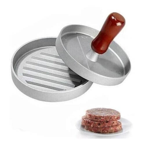 Modelador  Hamburguer  Aluminio/Madeira 11,5x8cm Ck4886