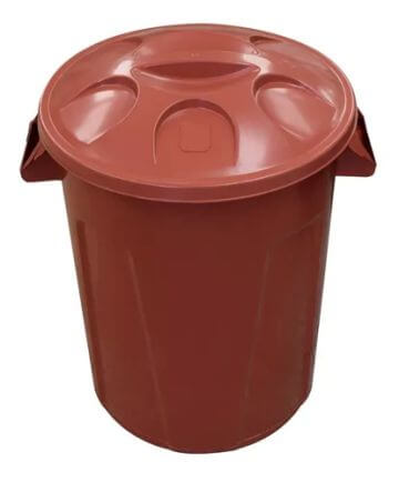 Lixeira Plastico Redonda 60lt C/ Tampa  Cr60m  Marron  Jsn
