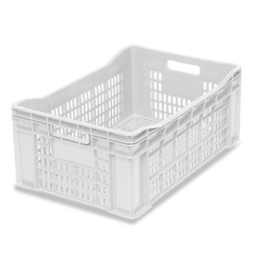 Caixa Plástica Baixa Branca Natural 38lt-Capacidade12kg 360x560x210mm Top