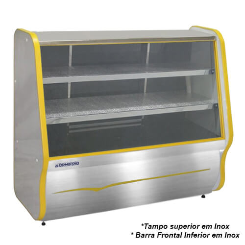 Vitrine Refrigeradora 2 Placas Toop 125mt-127v Vidro  Reto Amarelo Ormifrio