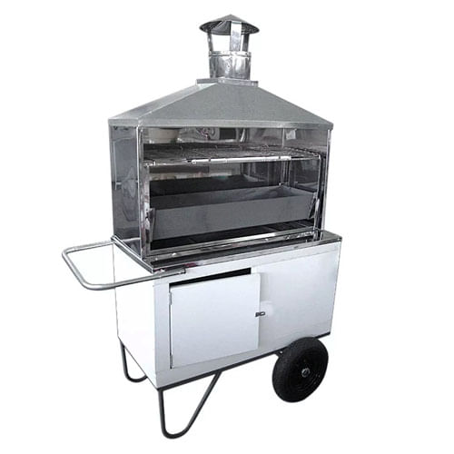 Carrinho Churrasco Coifa Inox  1mt C.C.3.C.A  Metal. Alsa