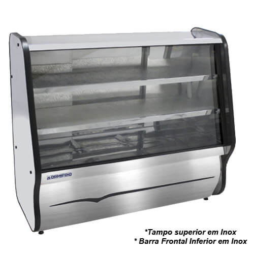 Vitrine Refrigeradora 2 Placas Toop 125mt-127v Vidro Reto Preto Ormifrio