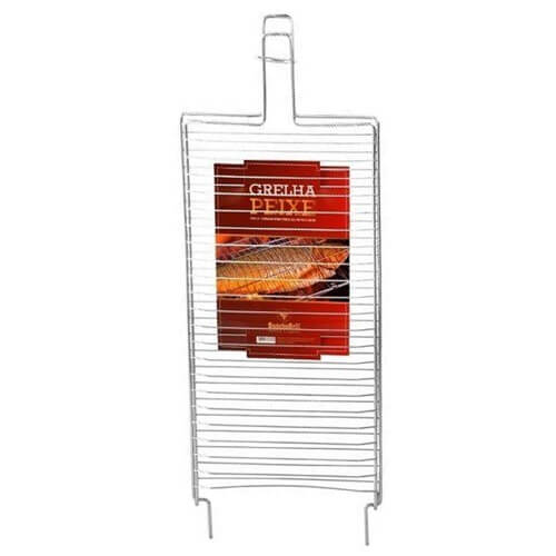 Grelha P/ Peixe  Aco Carbono Cromado  G 25x50cm Ga111