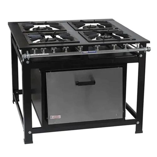 Fogao 4 Bocas 40x40 4queimadores Duplos C/ Forno 9935 Master Cristal Aco