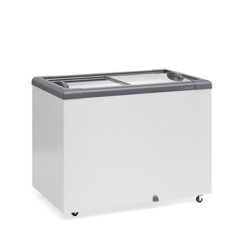 Freezer Dupla Ação Ghd-300 Cinza Lt Tampa Vidro 127v Gelopar