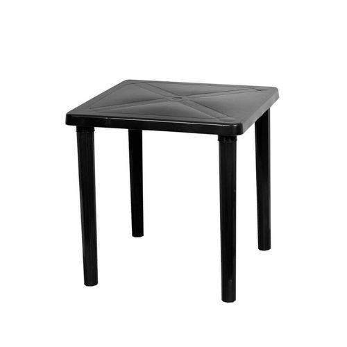 Mesa Plastica  Preta  80x80  Quadrada Pés Removiveis Topplast