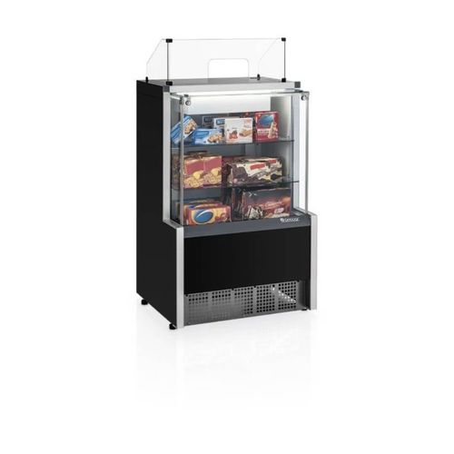 Vitrine Expositora Caixa Aurora Mpxa-075r Preto Vidro Reto Gelopar