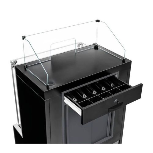 Vitrine Expositora Caixa Aurora Mpxa-075r Preto Vidro Reto Gelopar