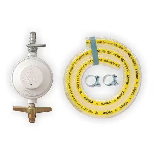 Kit Regulador Gas + Mangueira 120cm  504/01  Domestico 1kg/Hr Glp  Alianca