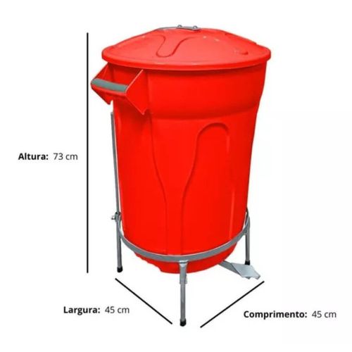 Cesto Pedal Com Armaçao 60 Litros Enc
