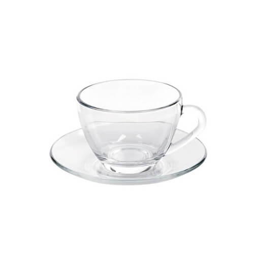 Xicara Vidro  Cafe  C/ Pires 90ml  Astral