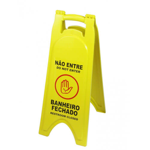 Placa Sinal. Banheiro Fechado Amarelo Jsn