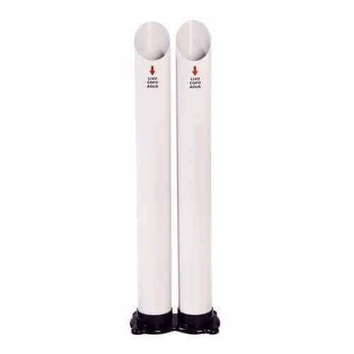 Dispensador Copos 2 Tubos Agua Branco Jsn