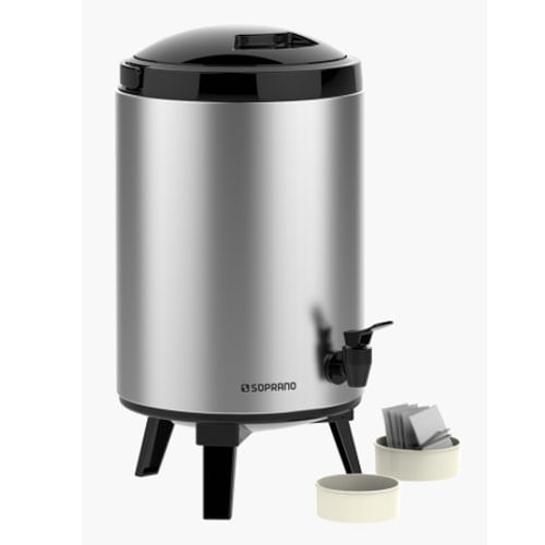 Botijão Palace 9,5l Inox/Preto Soprano