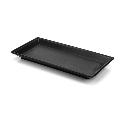 Prato Retangular 26x13cm Melamina Preto Gx5376 Goumert Mix