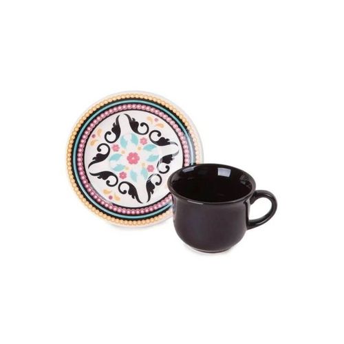 Conjunto Xicara Cha C/ Pires 12 Pçs Luiza Biona Ceramica Oxford