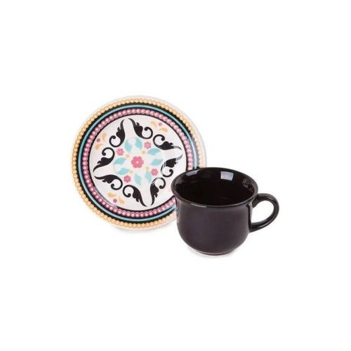 Xicara Cha C/ Pires  200ml  Luiza  Ceramica Oxford