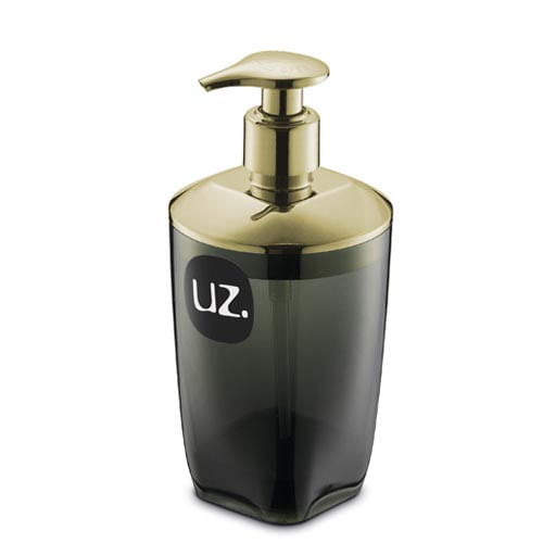 Porta Sabonete Liq. Plastico Preto/ Dourado  (528-Prdr) Uz