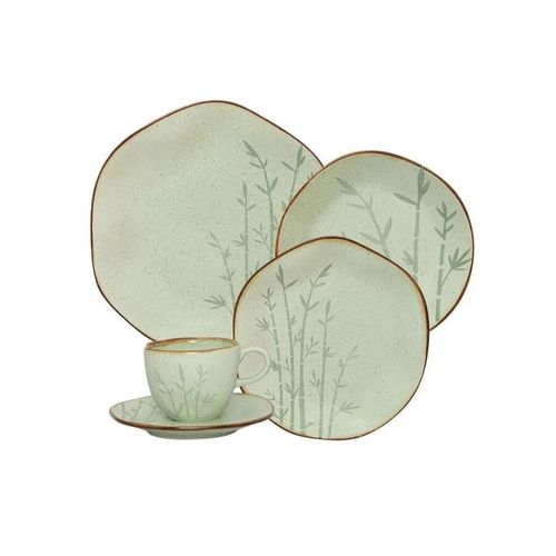 Aparelho De Jantar/Chá  30 Pçs Bambu Cod.9604 Porcelana Oxford