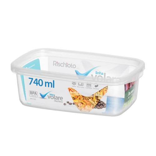 Pote Plastico Retangular 740ml  ( 201)  Volare
