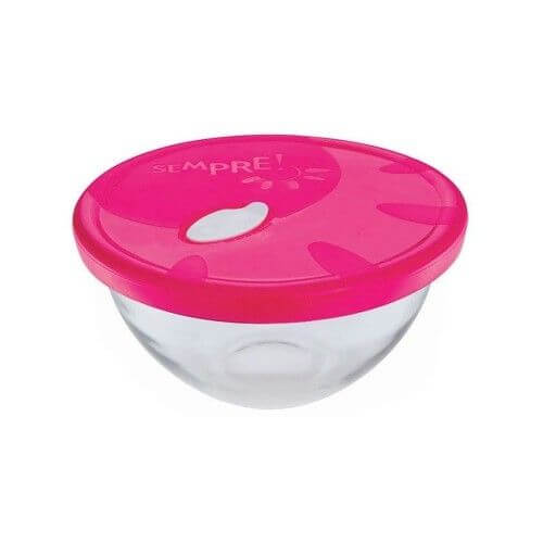 Tigela Vidro Redonda C/Tampa 1000ml  (6519)  Nadir
