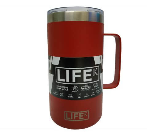 Caneca Termica C/ Tampa 710ml Life