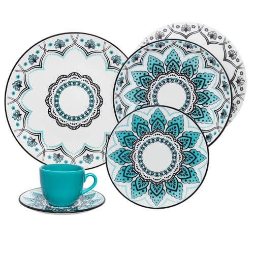 Aparelho De Jantar/Chá  30 Pçs Serene  Porcelana Oxford