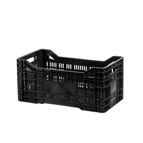 Caixa Plastica Hortifruti Baixa Preta  38lt Top Caixas