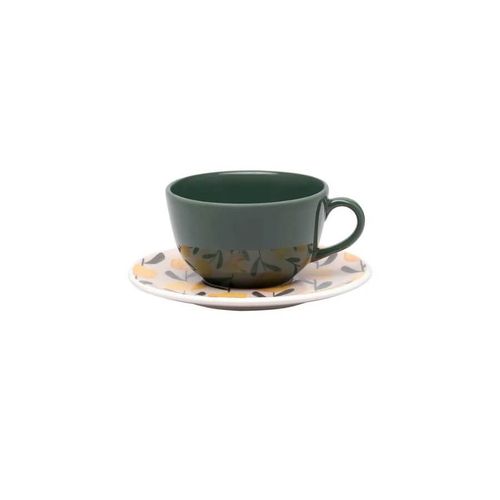 Conjunto Xicara Cha C/ Pires 12 Pçs Encanto Porcelana Oxford