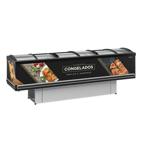 Ilha Dupla Acao Gesv 2.90c/ Preto Vidro Curvo Gelopar