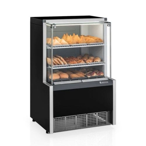 Vitrine Estufa Aurora Meqa-075 Preto Vidro Reto C/ Led Gelopar