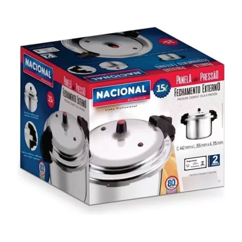 Panela Pressão Alumínio 15lt Fechamento Externo Aluminio Nacional