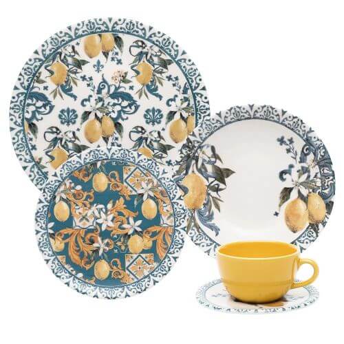 Aparelho De Jantar/Chá 30 Peças Siciliano Ceramica Oxford