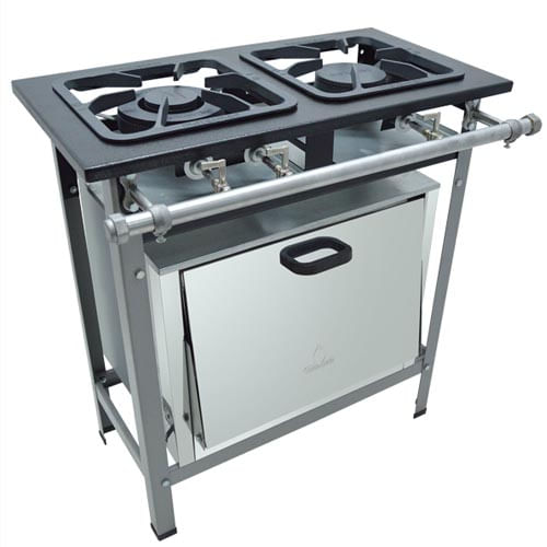 Fogao 2 Bocas 30x30 P5 1 Simples E 1 Duplo C/ Forno (M10) Metalmaq