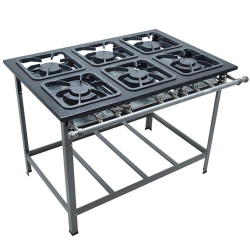 Fogao 6 Bocas 30x30 P5 3 Simples E 3 Duplos P/ Panela (M15) Metalmaq