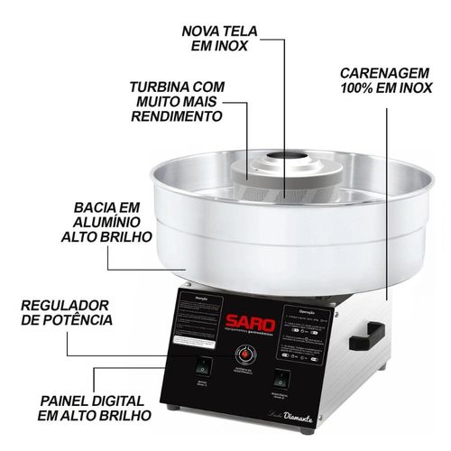 Maquina De Algodao Doce Bivolt Saro