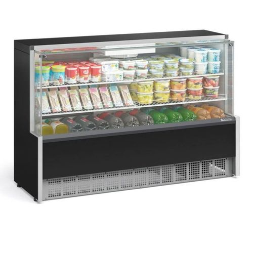 Vitrine Refrigerada Ar Forçada Gpfa 1.75r Preto Aurora Gelopar