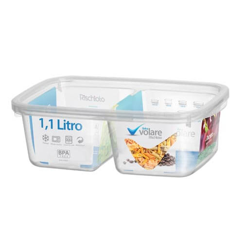 Pote Plastico Retangular 1,1ltc/ Divisoria ( 210)  Volare