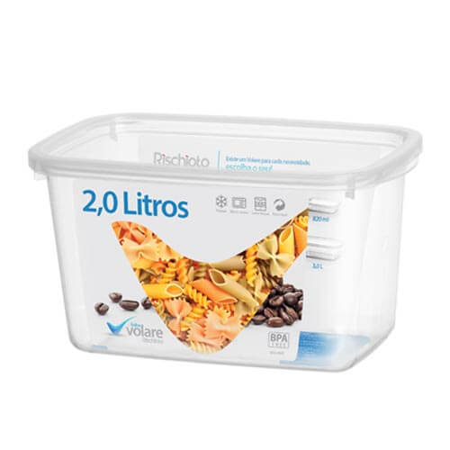 Pote Plastico Retangular 2lt( 204)  Volare